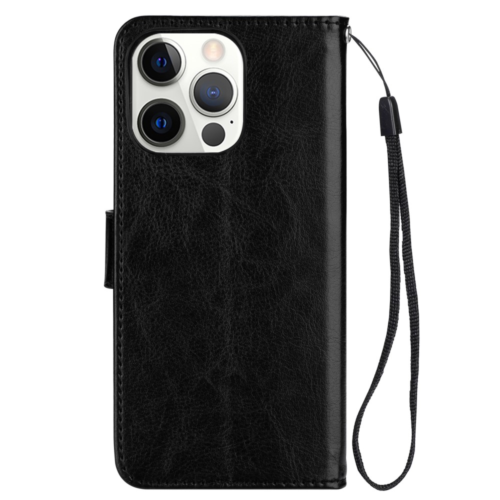  iPhone 13 Pro Fodral Crazy Horse Läder Svart