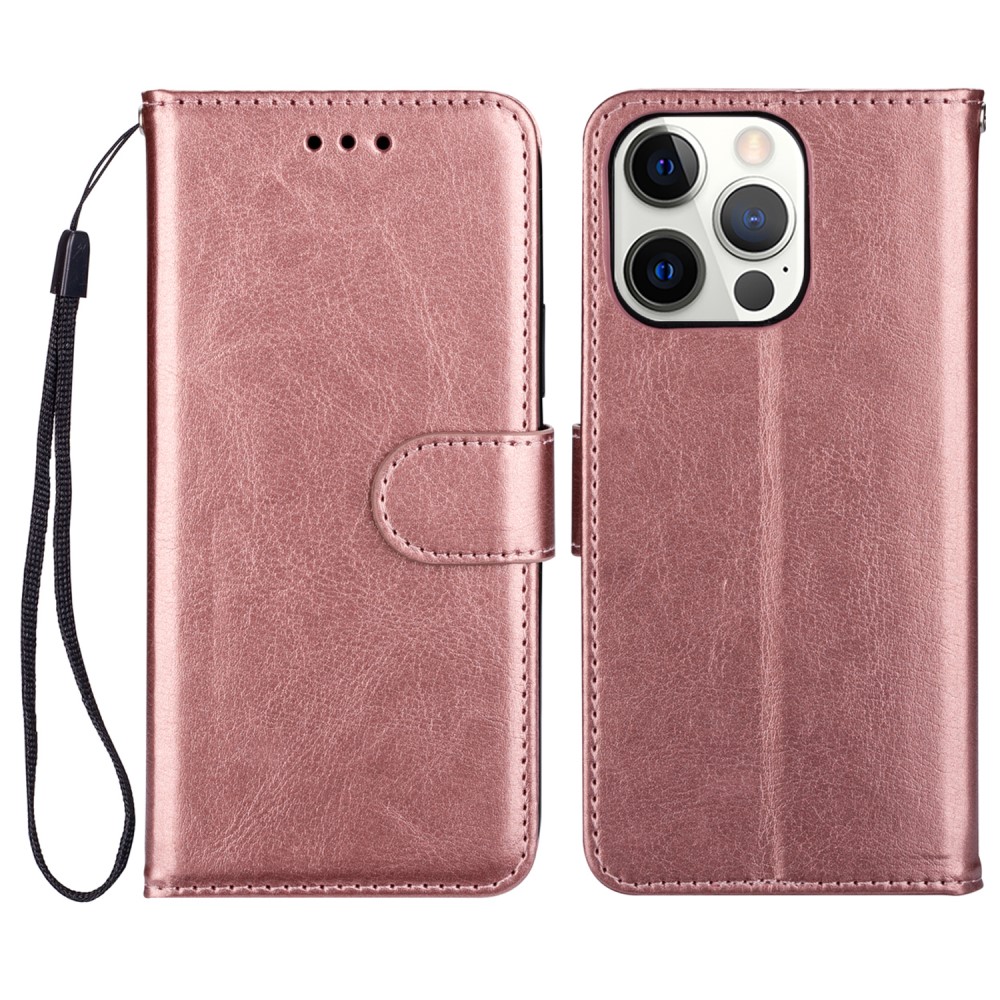  iPhone 13 Pro Fodral Crazy Horse Läder Roséguld