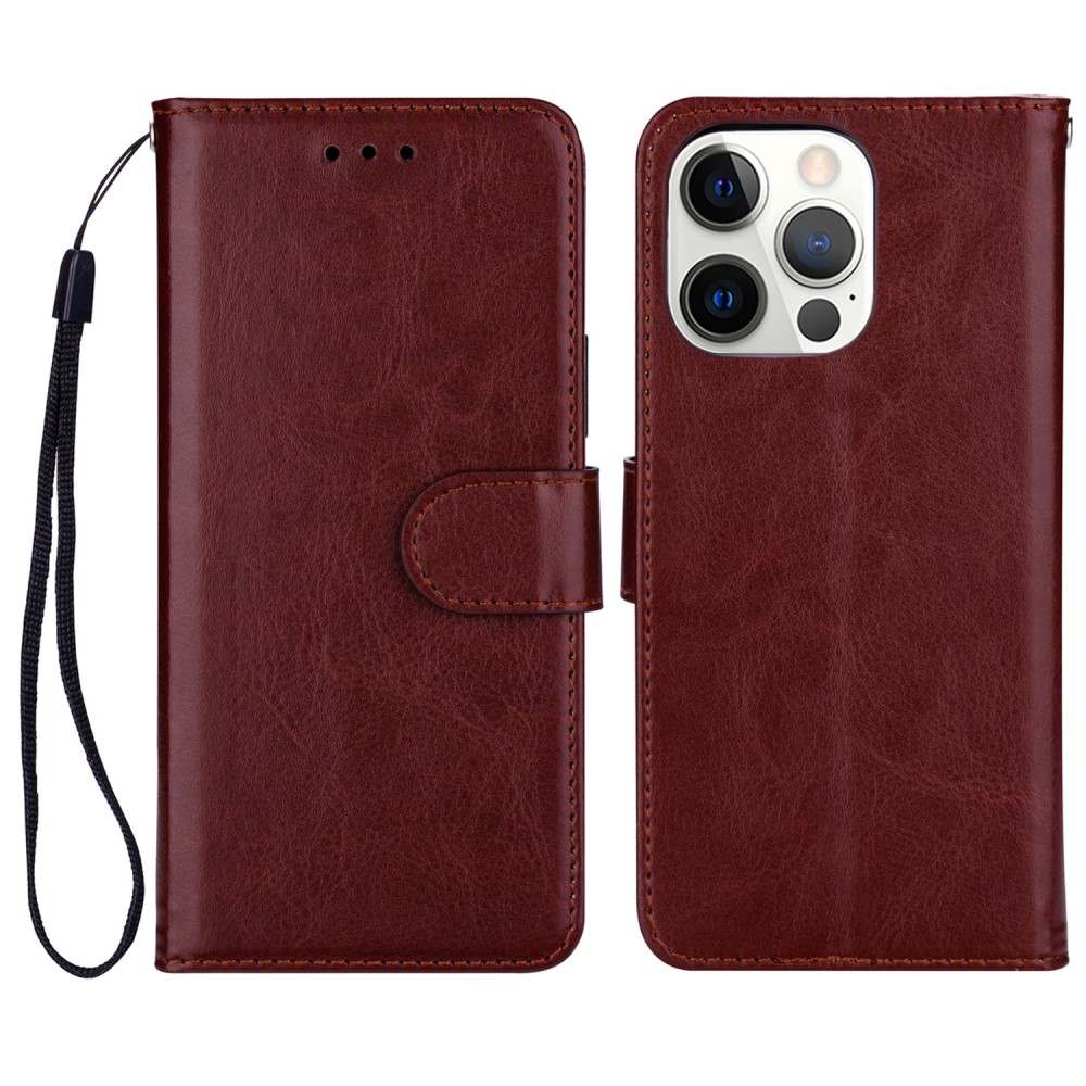  iPhone 13 Pro Max Fodral Crazy Horse Läder Brun