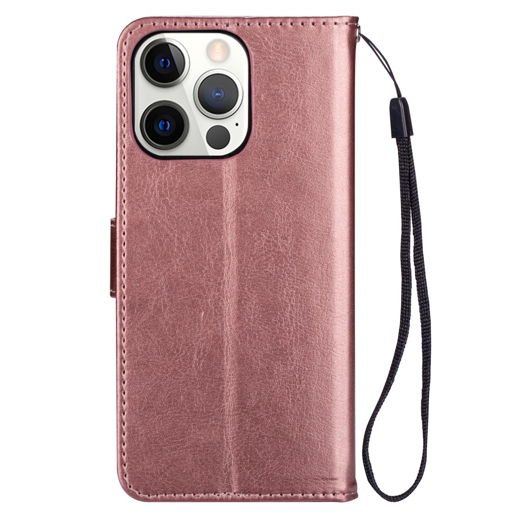  iPhone 13 Pro Max Fodral Crazy Horse Läder Roséguld