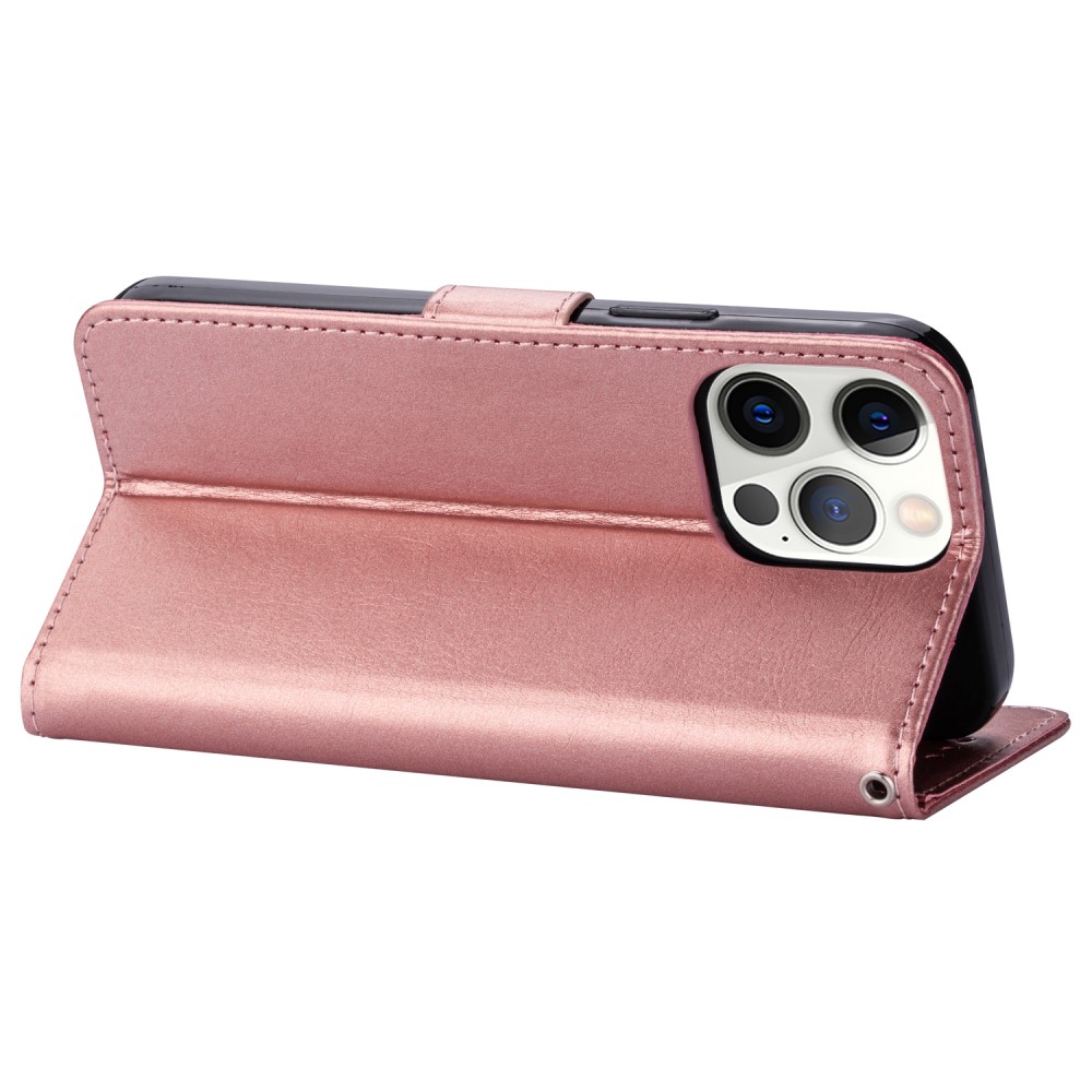  iPhone 13 Pro Max Fodral Crazy Horse Läder Roséguld