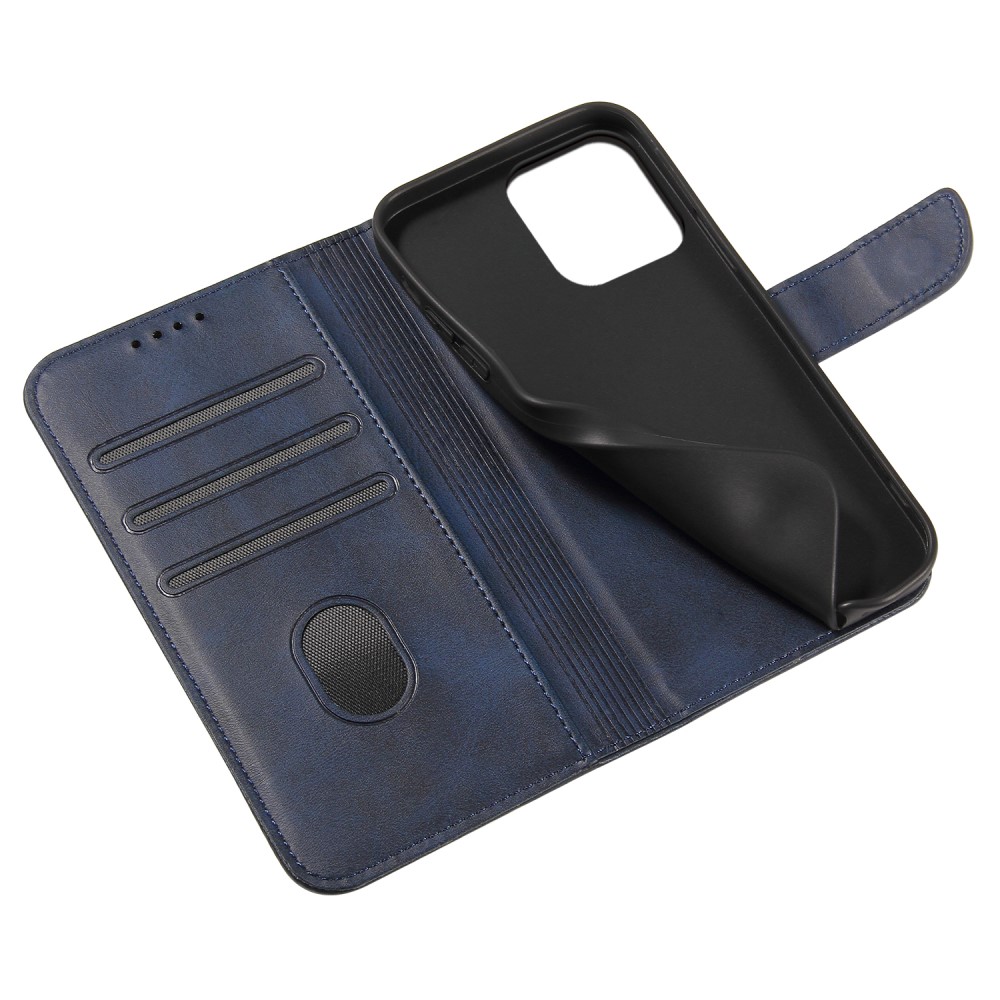  iPhone 13 Pro Max Plånboksfodral Läder Blå