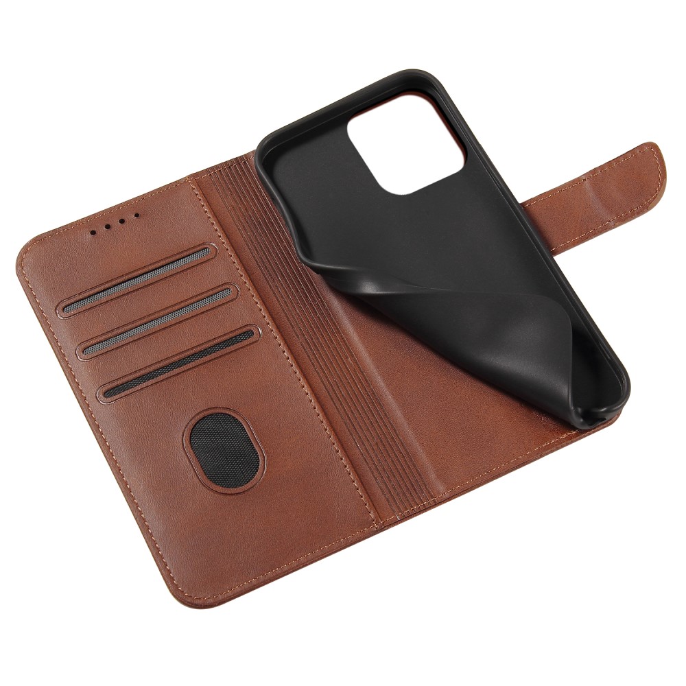  iPhone 13 Pro Max Plånboksfodral Läder Brun