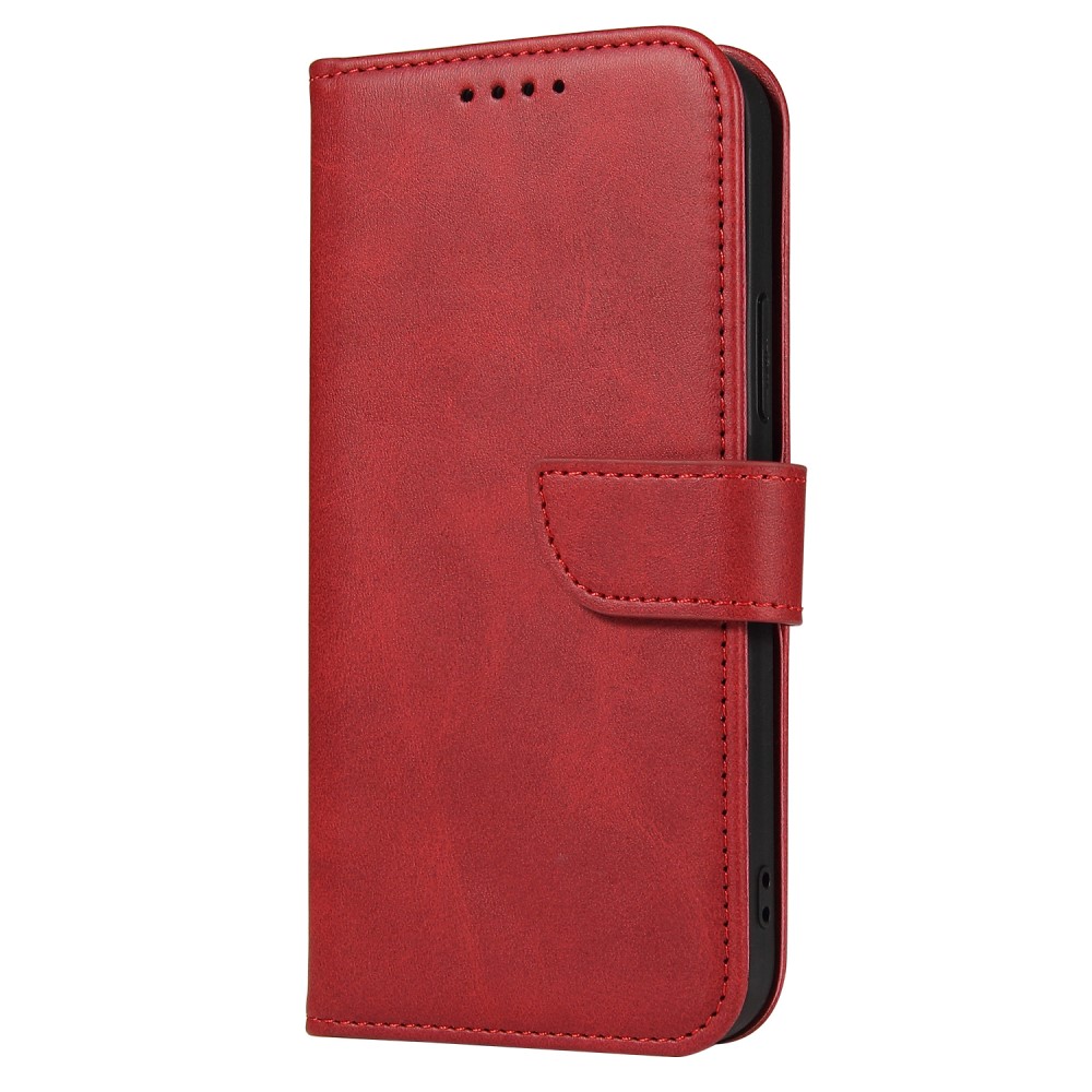  iPhone 13 Pro Max Plånboksfodral Läder Röd