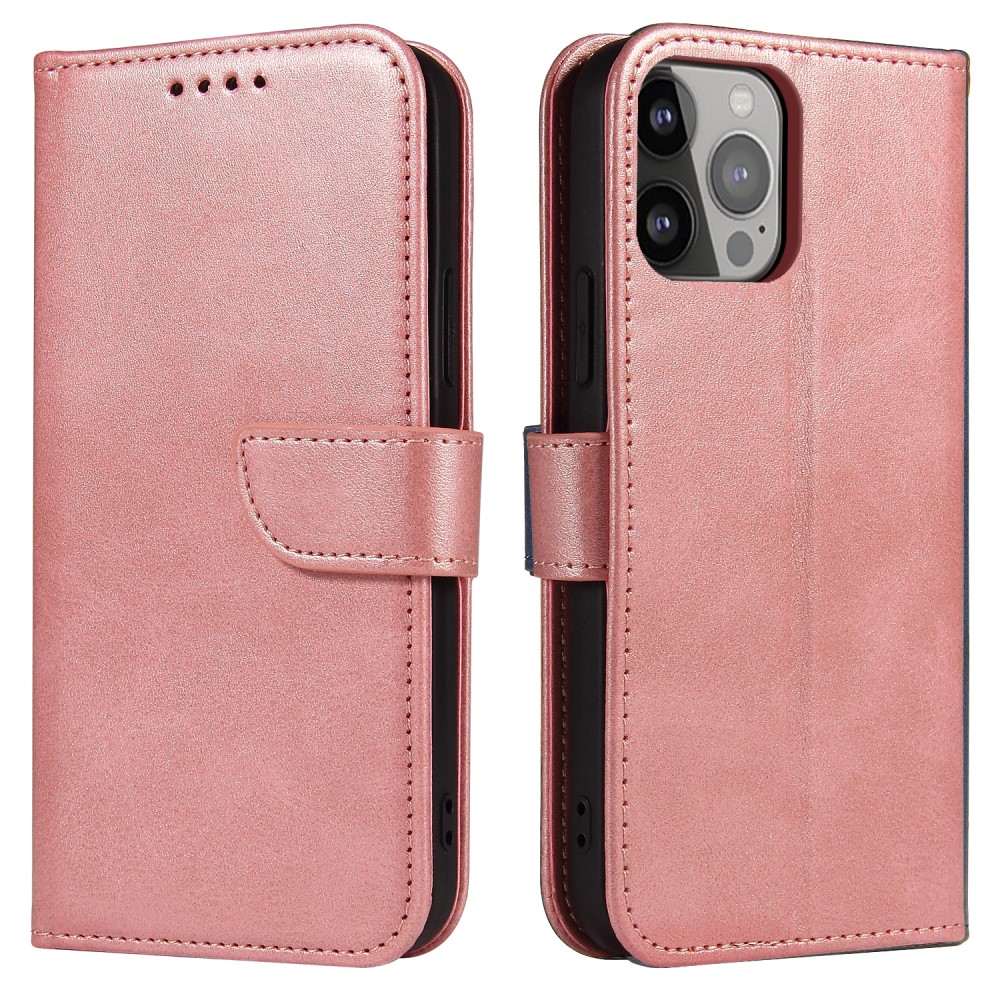  iPhone 13 Pro Max Plånboksfodral Läder Roséguld