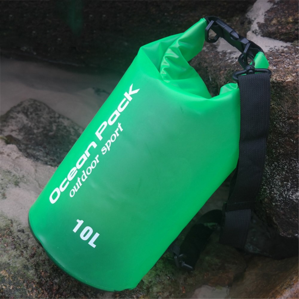  10L Genomskinlig Dry Bag Vattentät Sjösäck / Packpåse Grön