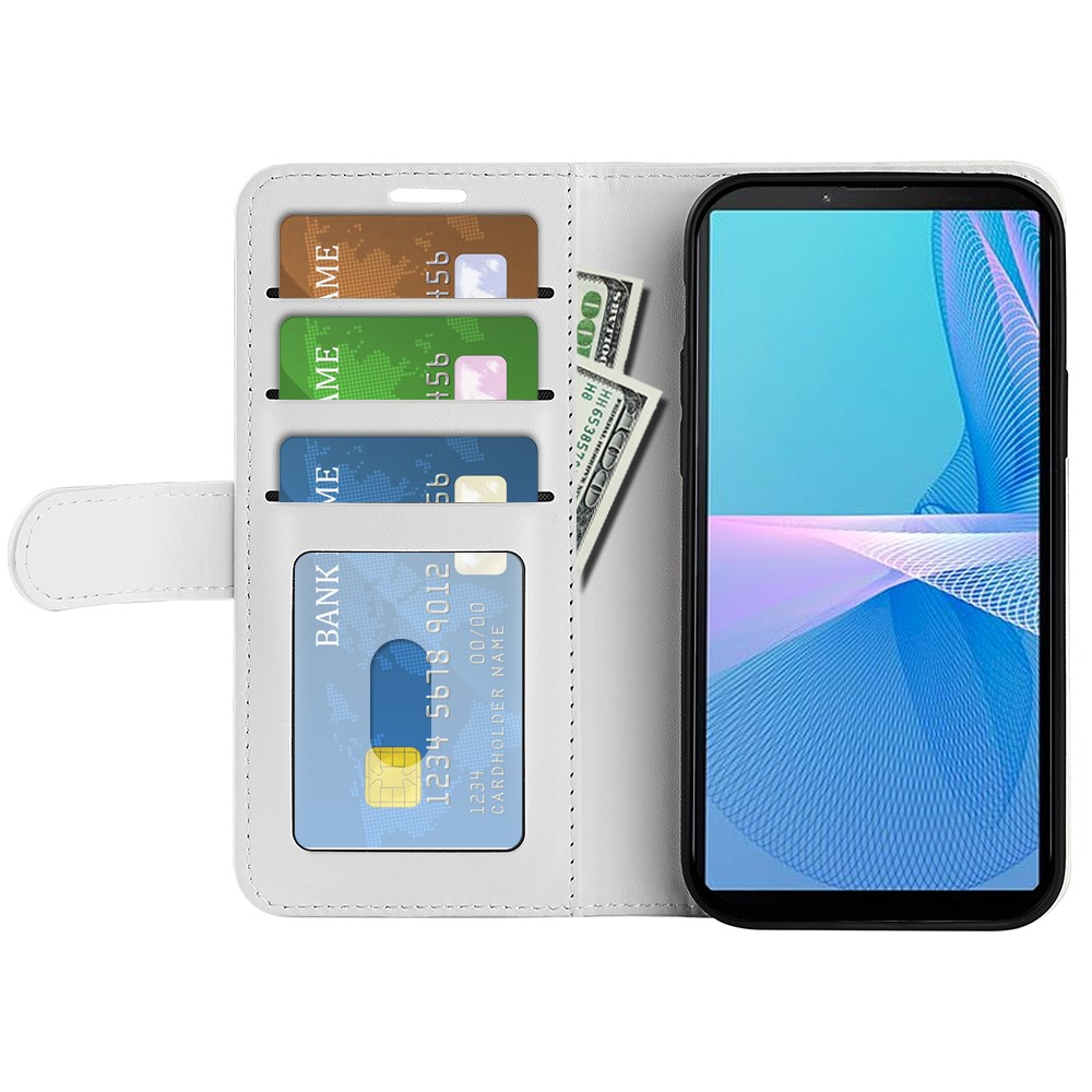  Sony Xperia 10 IV Fodral Crazy Horse Läder Vit