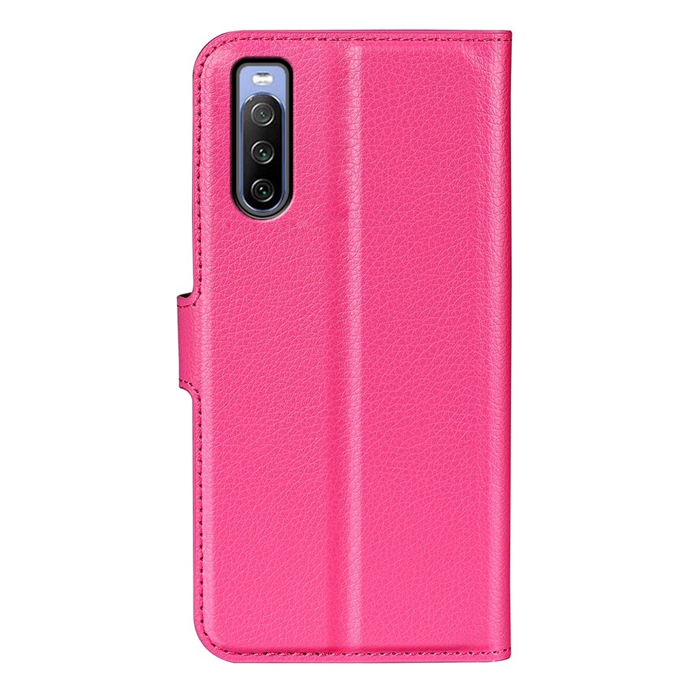  Sony Xperia 10 IV Fodral Litchi Läder Rosa