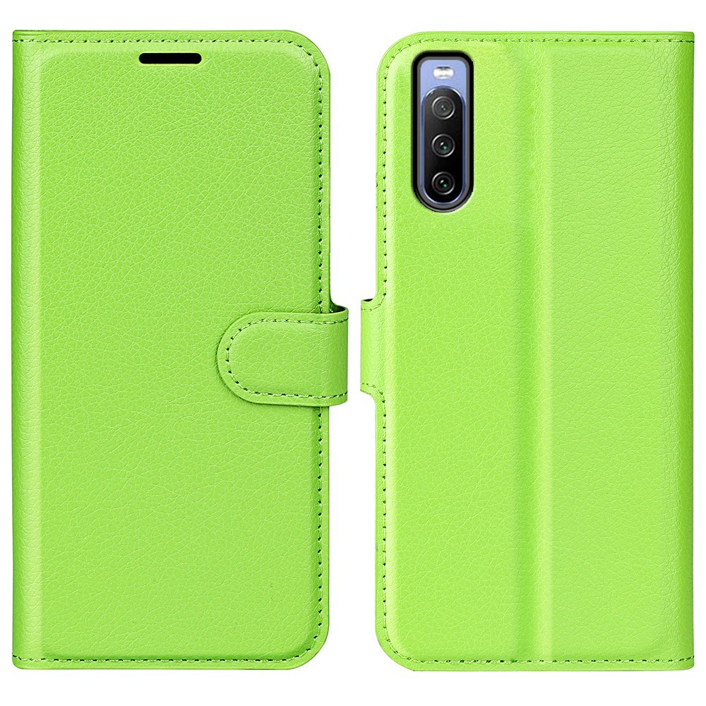  Sony Xperia 10 IV Fodral Litchi Läder Grön
