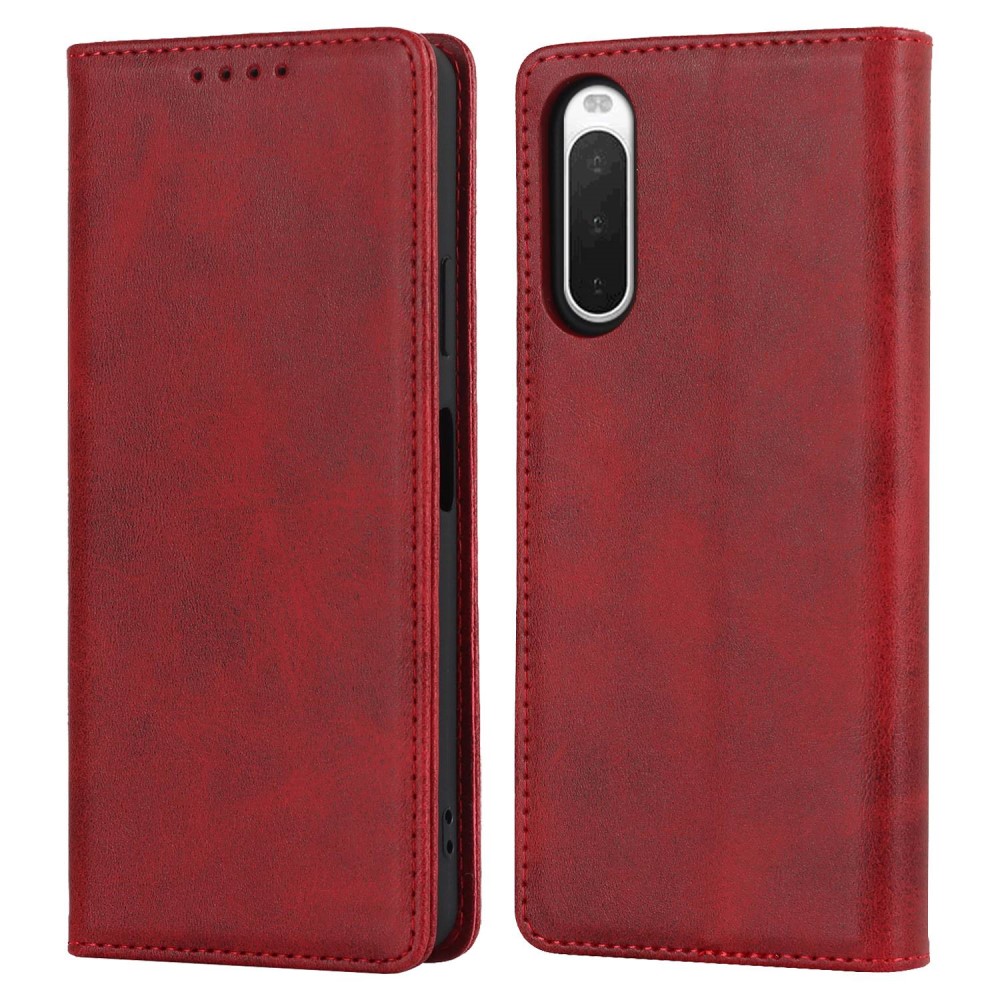  Sony Xperia 10 IV Fodral Flip Läder Röd