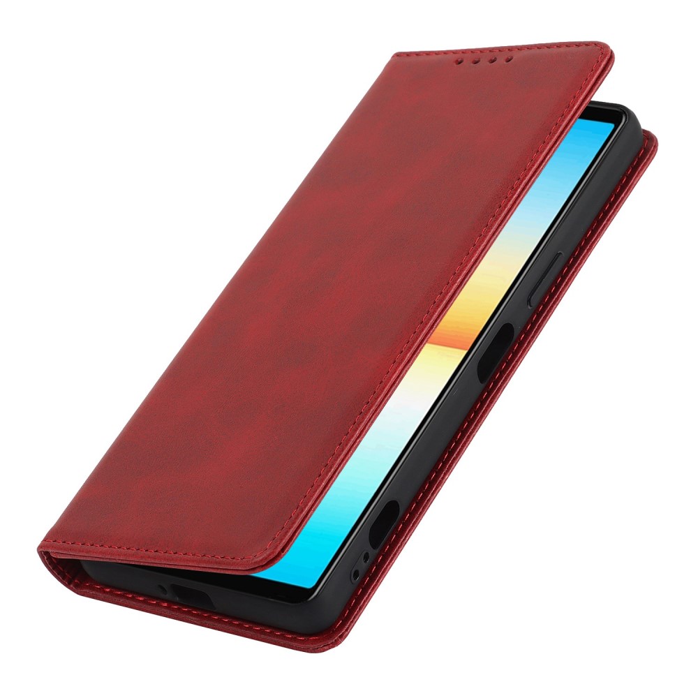  Sony Xperia 10 IV Fodral Flip Läder Röd