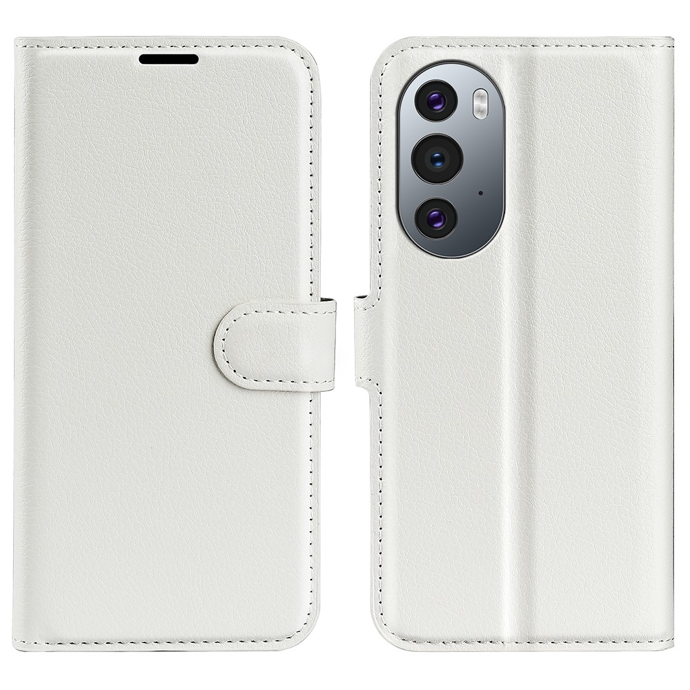  Motorola Edge 30 Pro Fodral Litchi Textur Vit