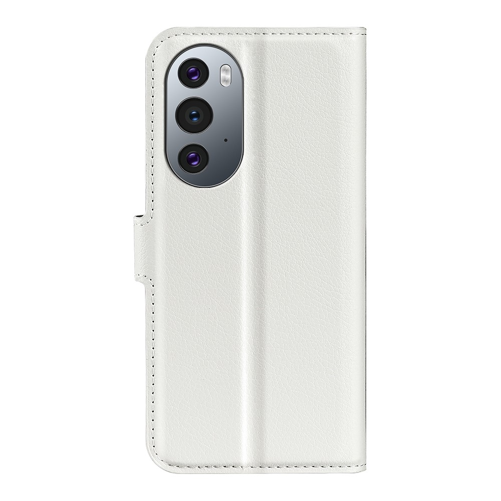  Motorola Edge 30 Pro Fodral Litchi Textur Vit