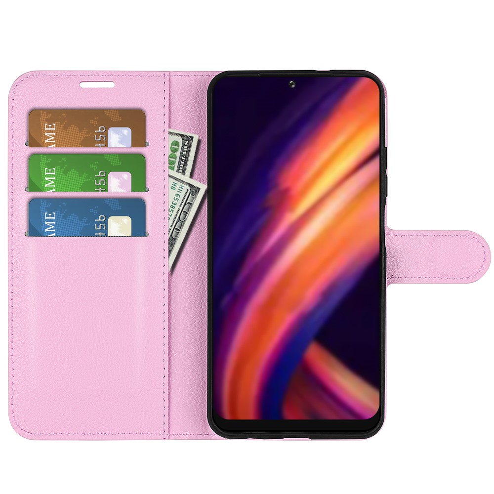  Motorola Edge 30 Pro Fodral Litchi Textur Ljus Rosa