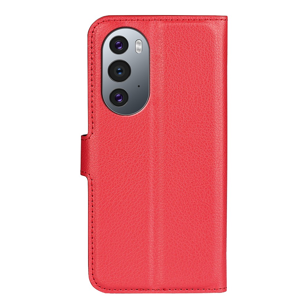  Motorola Edge 30 Pro Fodral Litchi Textur Röd