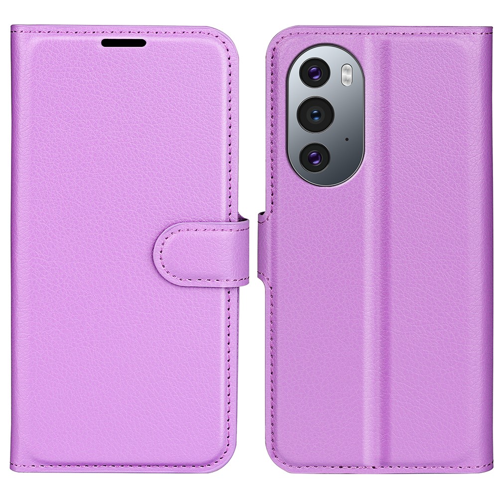  Motorola Edge 30 Pro Fodral Litchi Textur Lila
