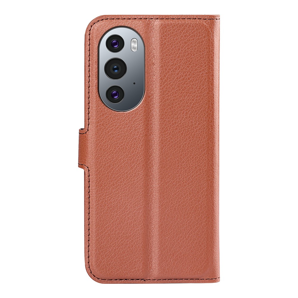  Motorola Edge 30 Pro Fodral Litchi Textur Brun