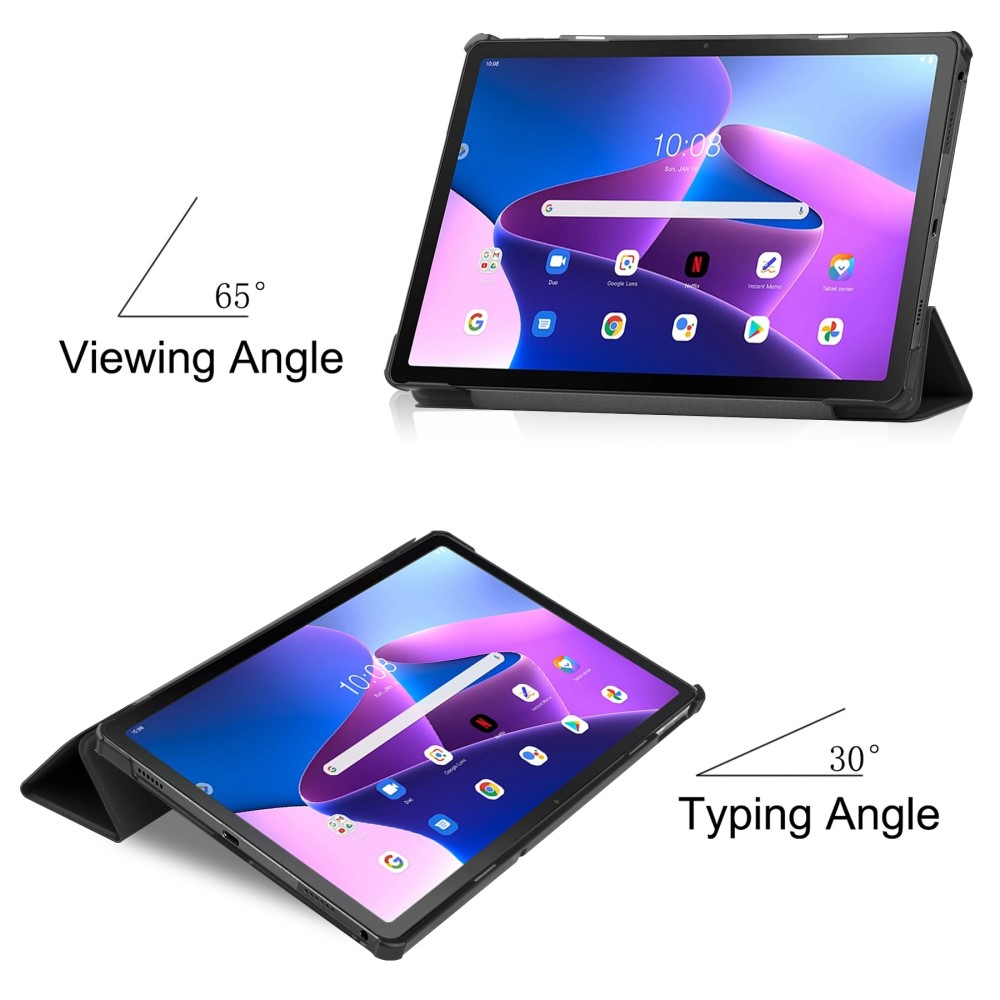  Lenovo Tab M10 Plus Gen 3 Fodral Tri-Fold Svart