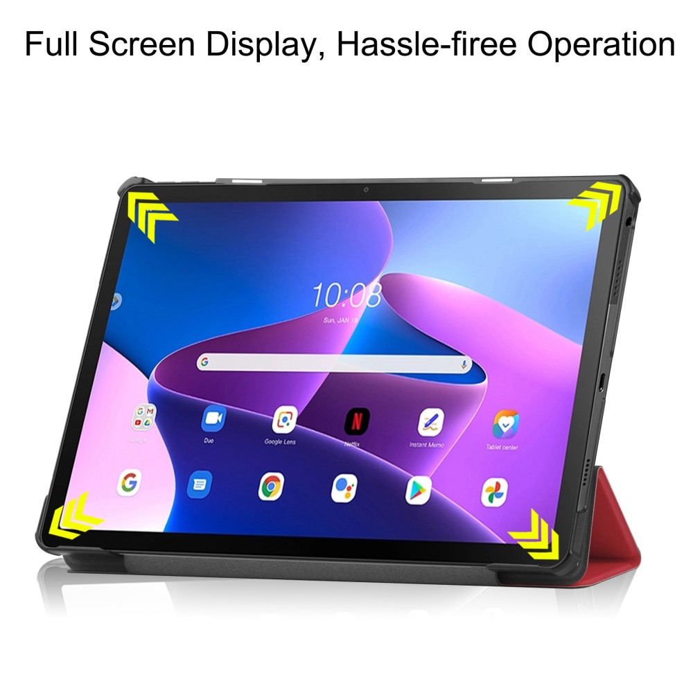  Lenovo Tab M10 Plus Gen 3 Fodral Tri-Fold Röd