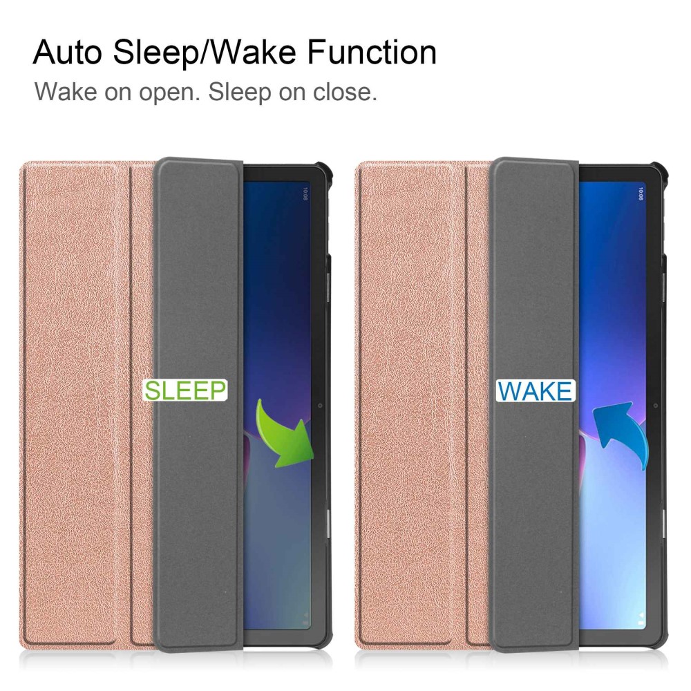  Lenovo Tab M10 Plus Gen 3 Fodral Tri-Fold Roséguld