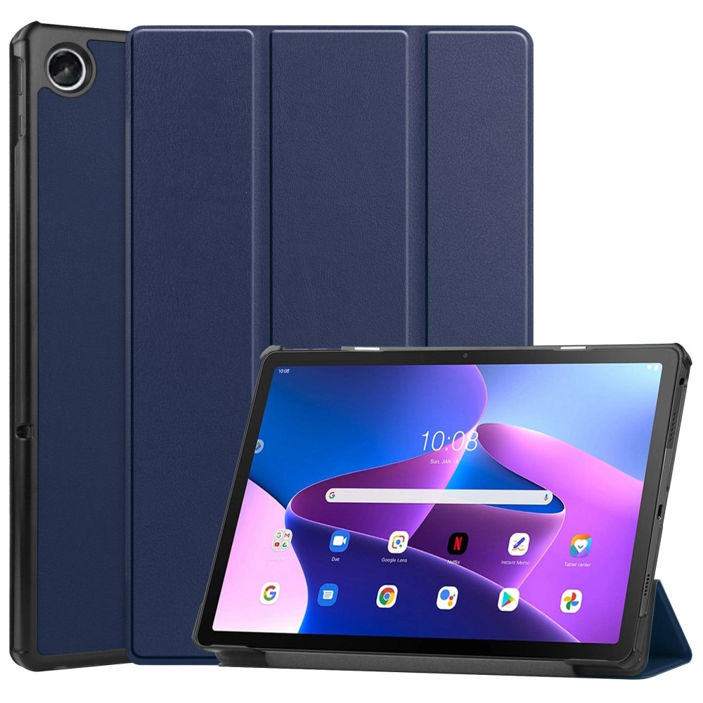  Lenovo Tab M10 Plus Gen 3 Fodral Tri-Fold Mörk Blå