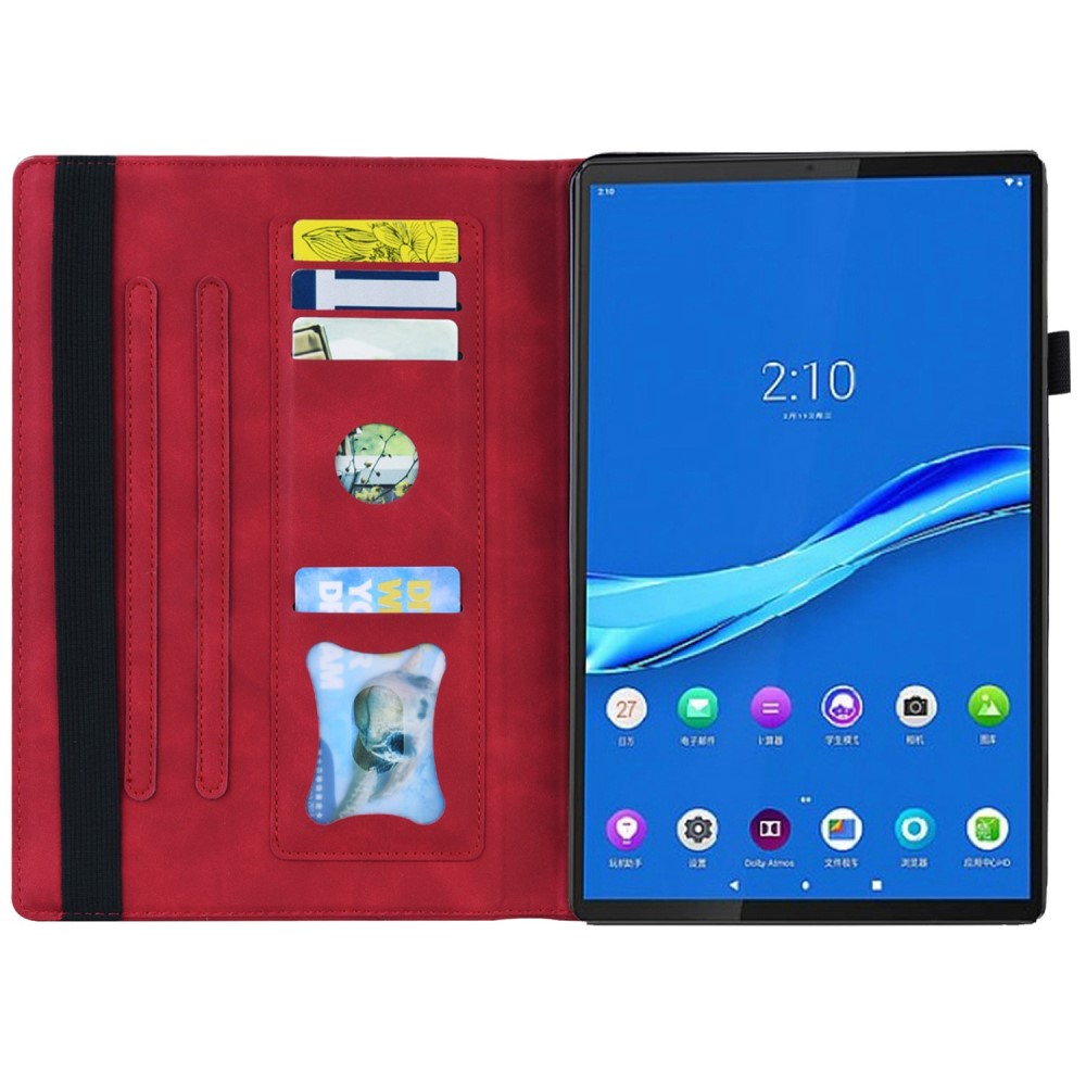  Lenovo Tab M10 Plus Gen 3 Fodral Frontficka Och Pennhållare Röd