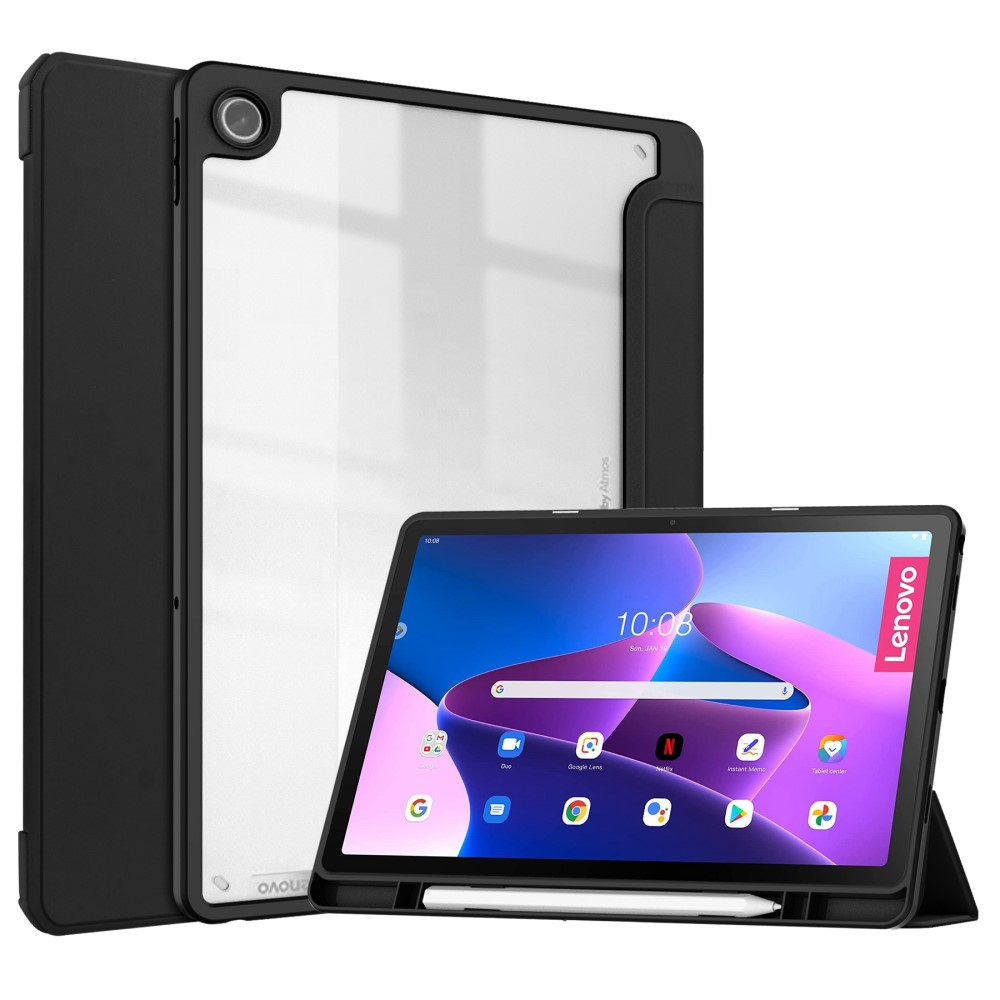  Lenovo Tab M10 Plus Gen 3 Fodral Tri-Fold Hybrid Svart