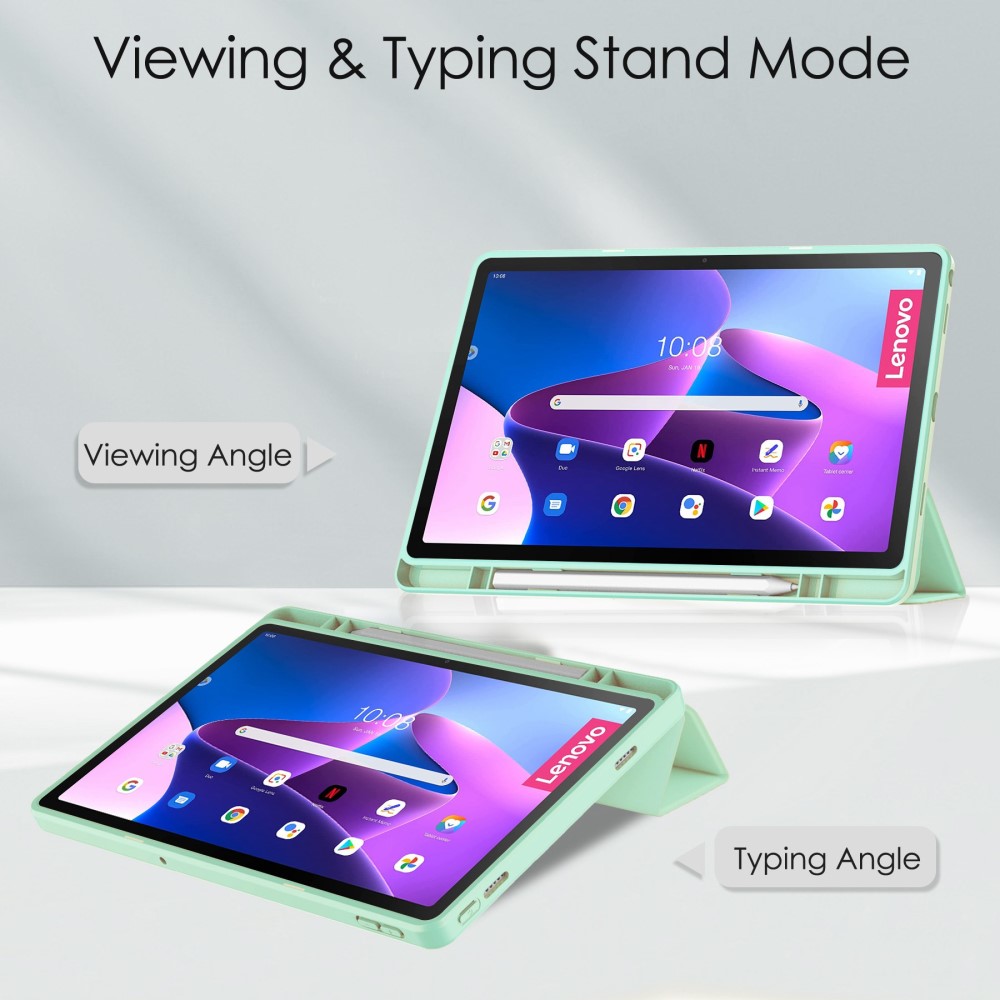  Lenovo Tab M10 Plus Gen 3 Fodral Tri-Fold Hybrid Grön