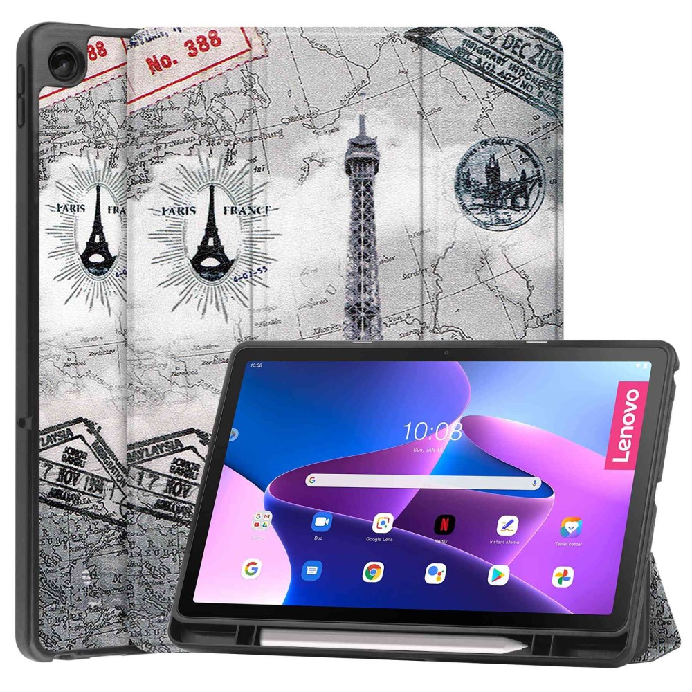  Lenovo Tab M10 Plus Gen 3 Fodral Tri-Fold Eiffeltornet