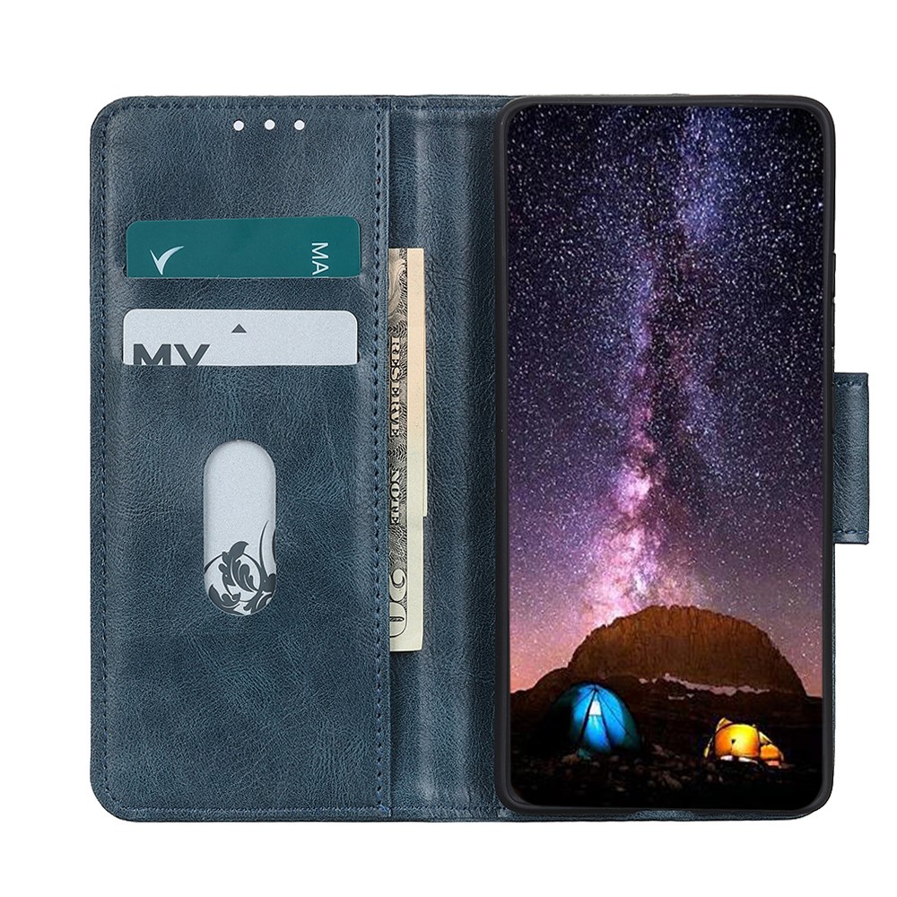  Xiaomi Redmi 9C Fodral Crazy Horse Läder Blå