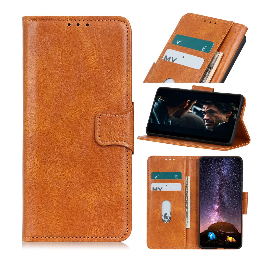  Xiaomi Redmi 9C Fodral Crazy Horse Läder Brun
