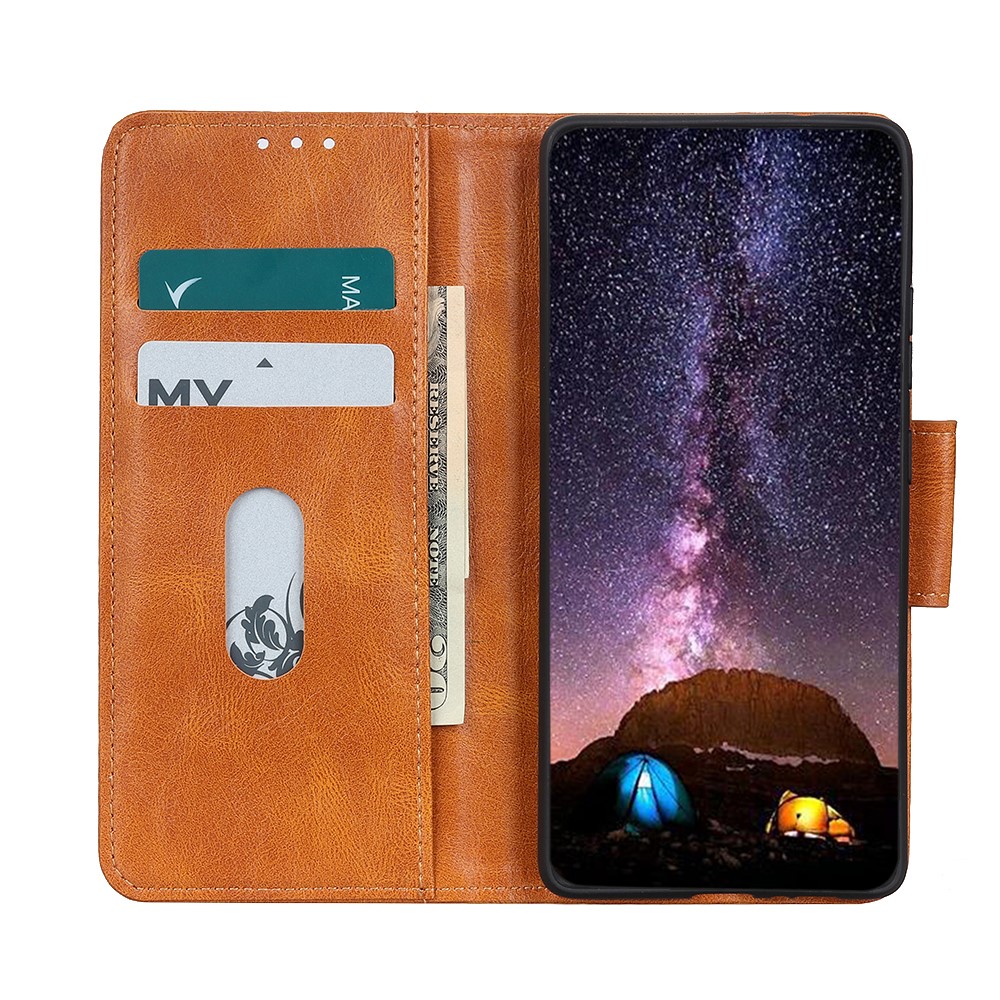  Xiaomi Redmi 9C Fodral Crazy Horse Läder Brun