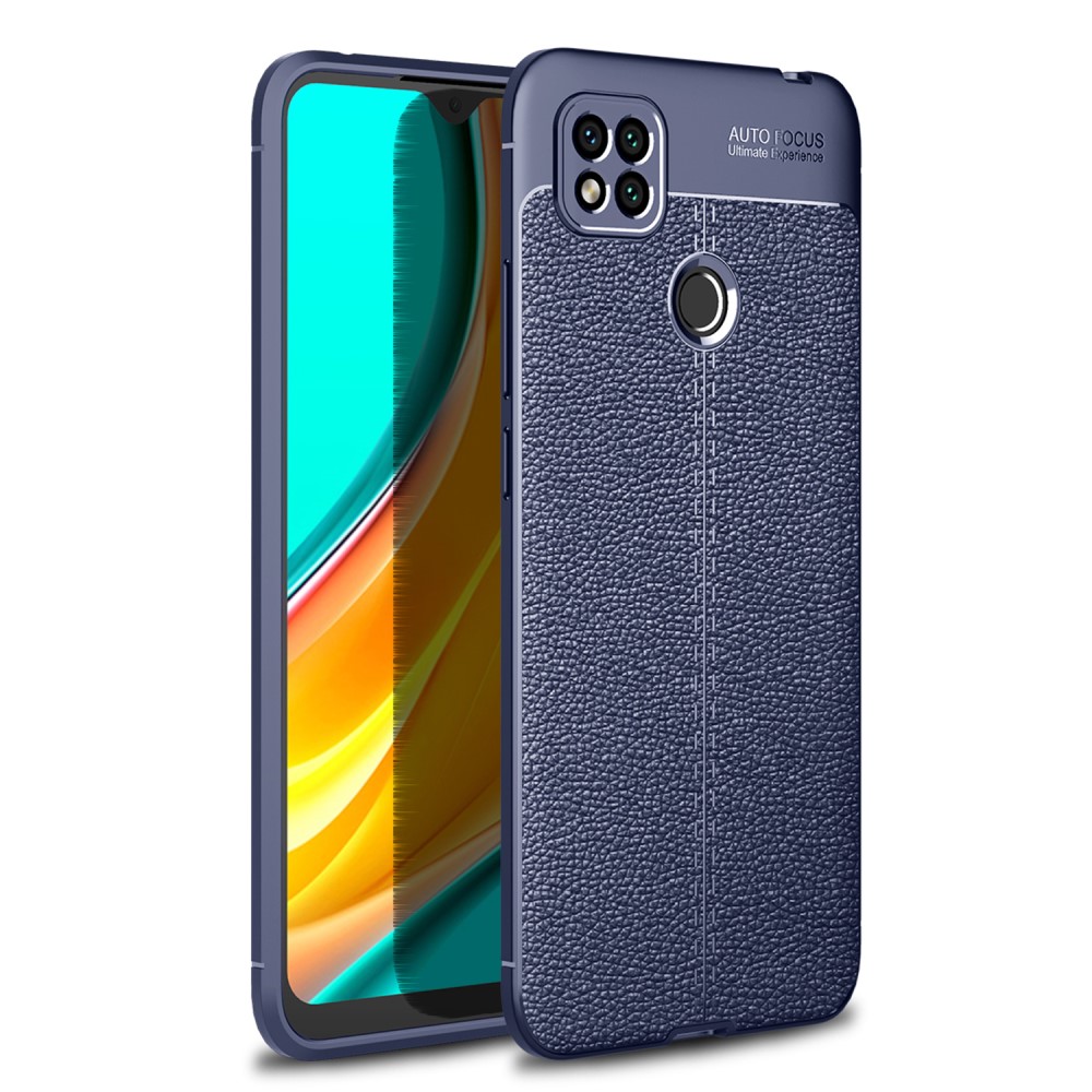  Xiaomi Redmi 9C Skal Litchi Textur Blå