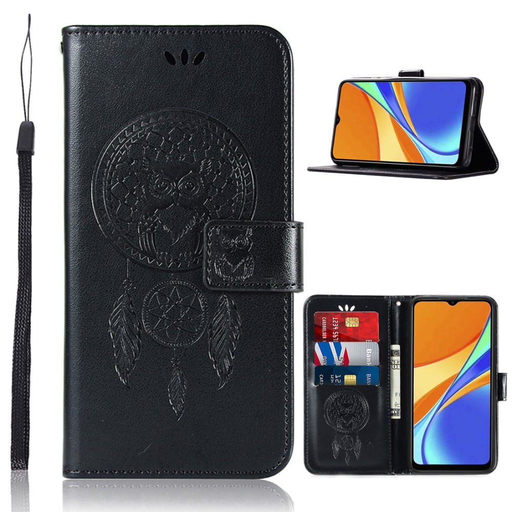  Xiaomi Redmi 9C Fodral Owl Dream Catcher Svart