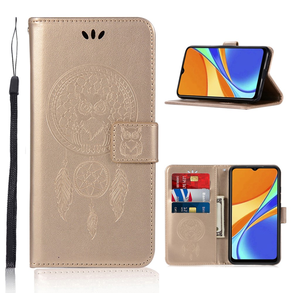  Xiaomi Redmi 9C Fodral Owl Dream Catcher Guld