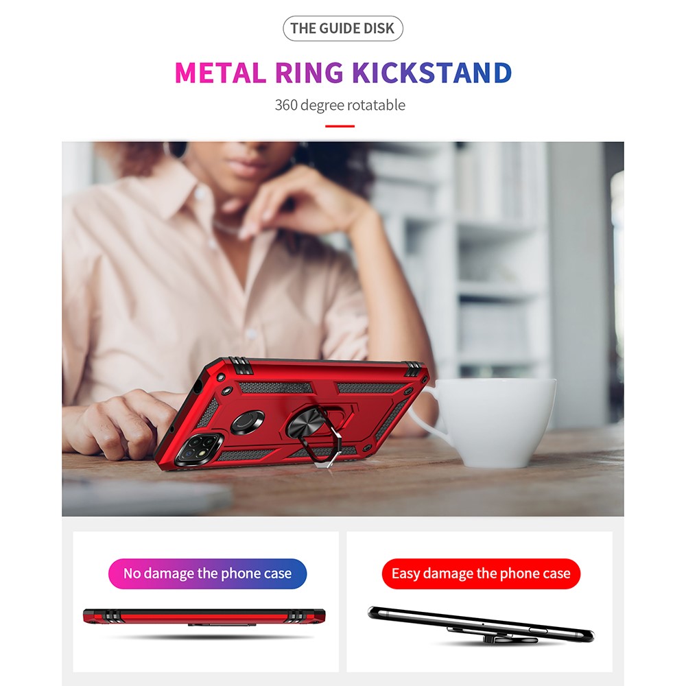  Xiaomi Redmi 9C Skal Ring Shockproof Röd