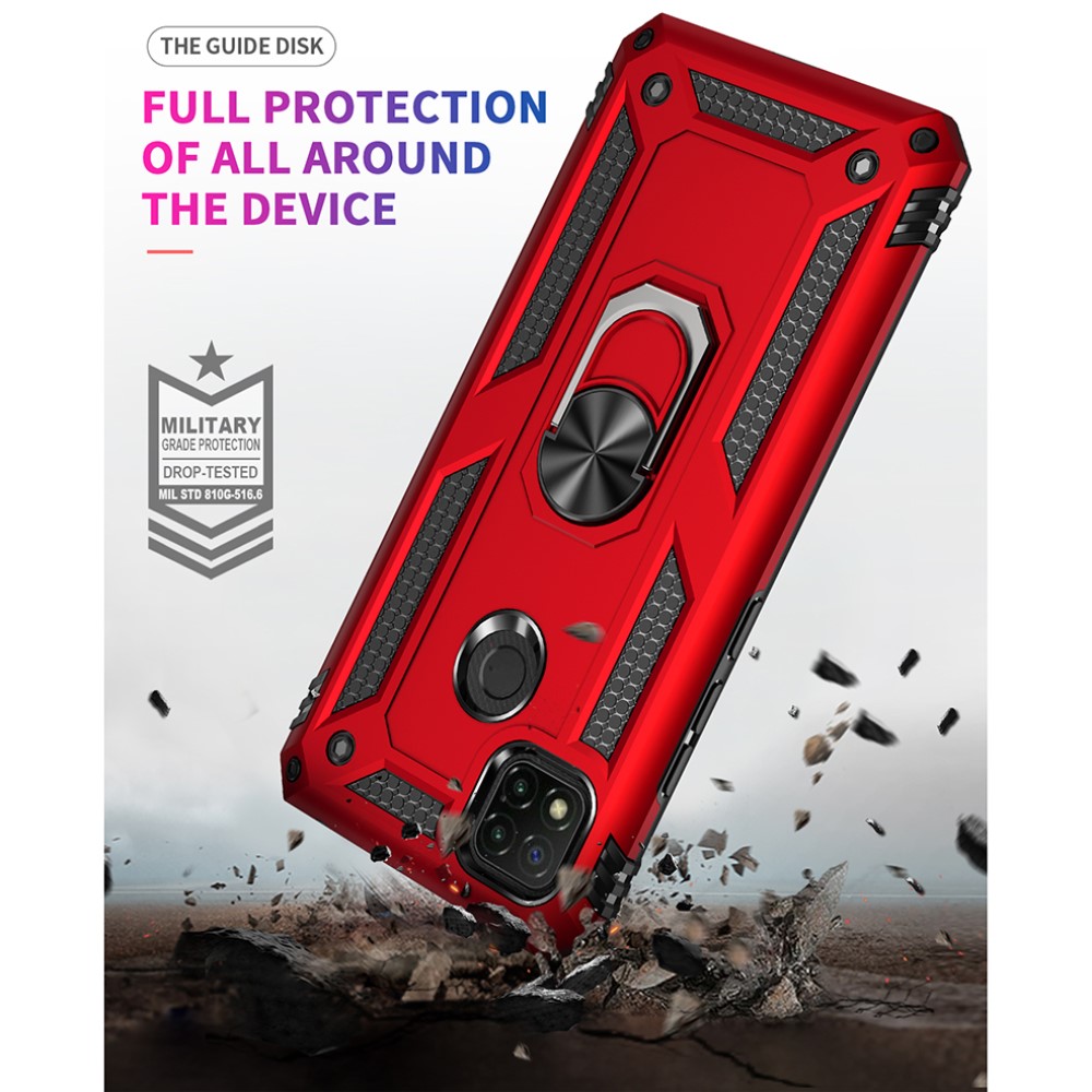  Xiaomi Redmi 9C Skal Ring Shockproof Röd