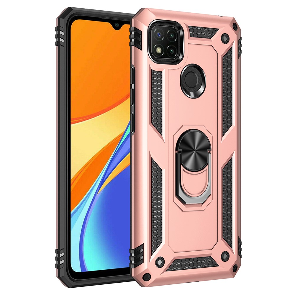  Xiaomi Redmi 9C Skal Ring Shockproof Roséguld