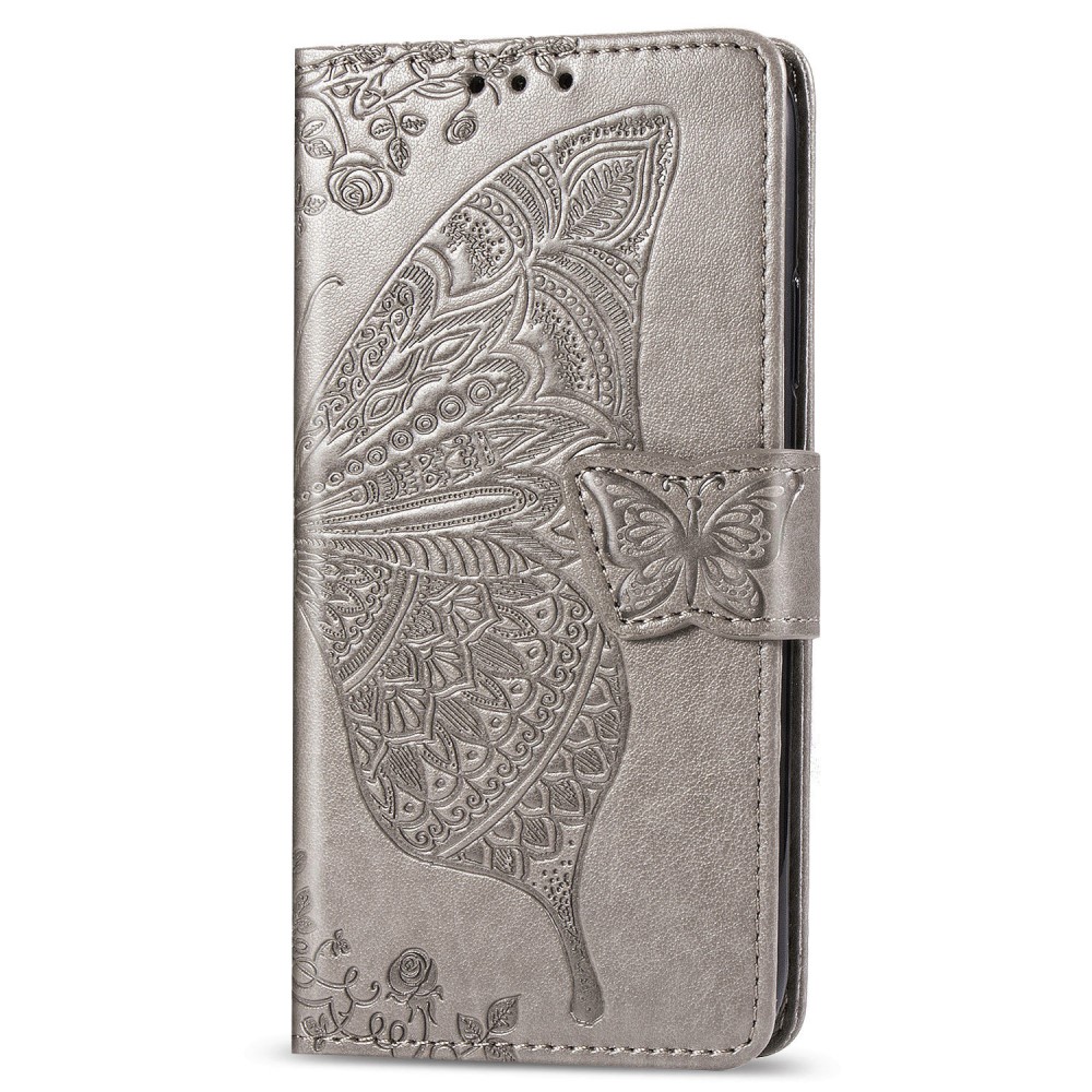  Xiaomi Redmi 9C Fodral Butterfly Grå