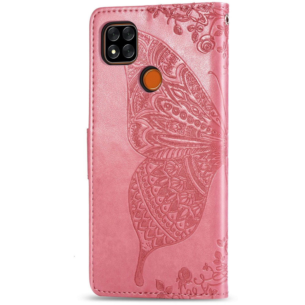  Xiaomi Redmi 9C Fodral Butterfly Rosa