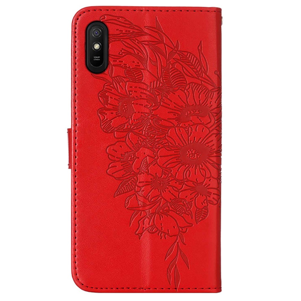  Xiaomi Redmi 9A / 9AT Fodral Butterfly Röd