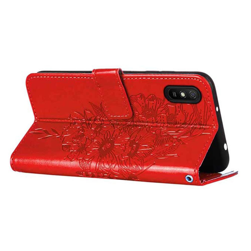  Xiaomi Redmi 9A / 9AT Fodral Butterfly Röd