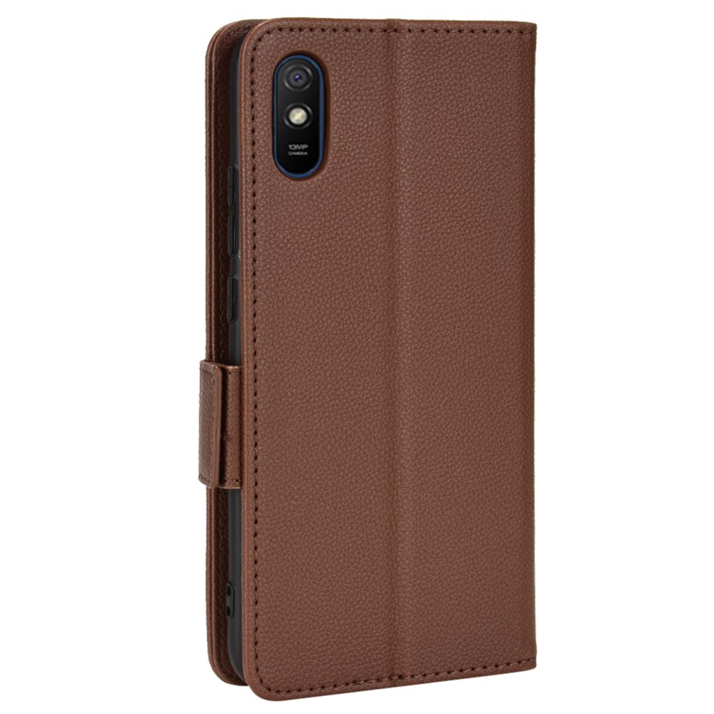  Xiaomi Redmi 9A / 9AT Fodral Litchi Textur Brun