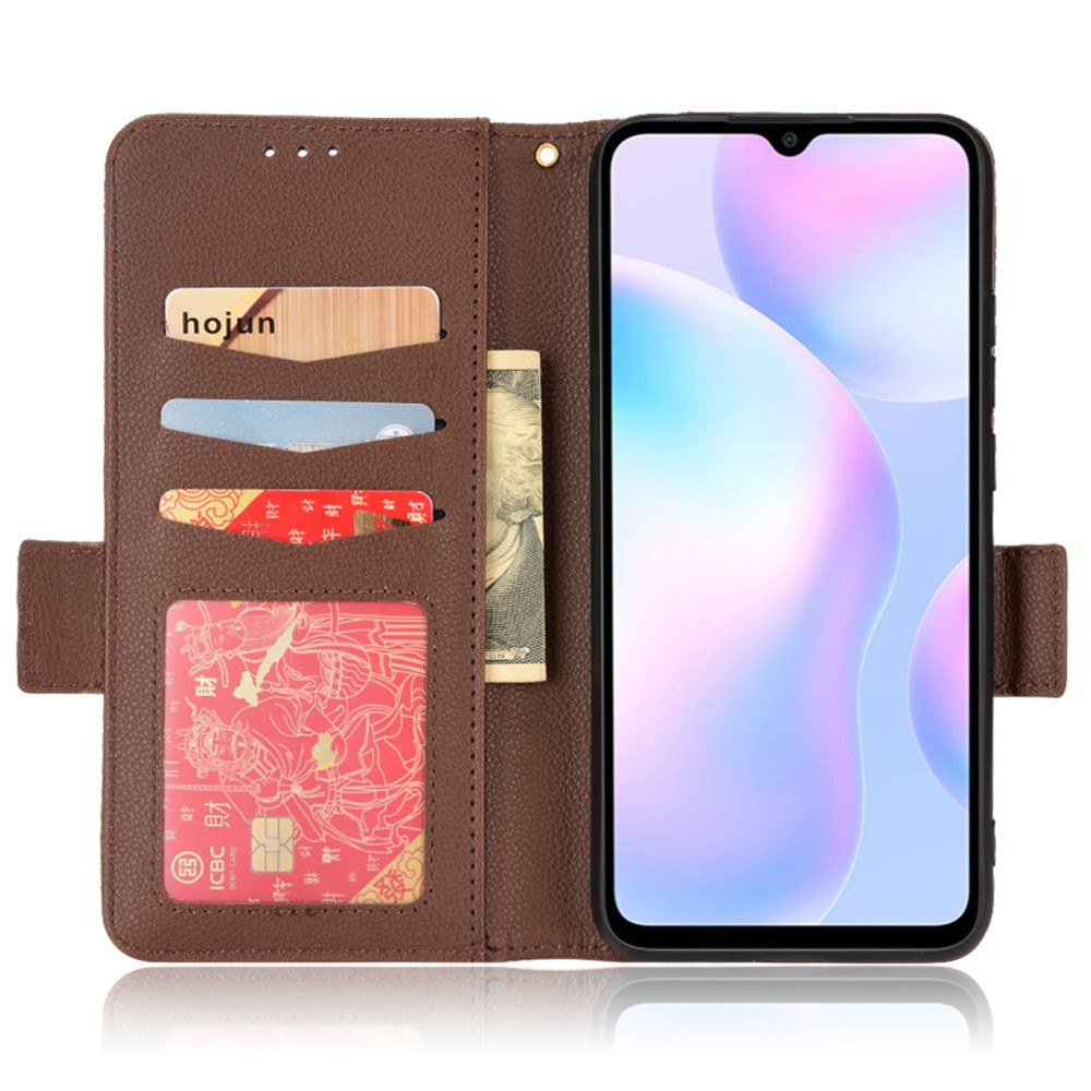  Xiaomi Redmi 9A / 9AT Fodral Litchi Textur Brun