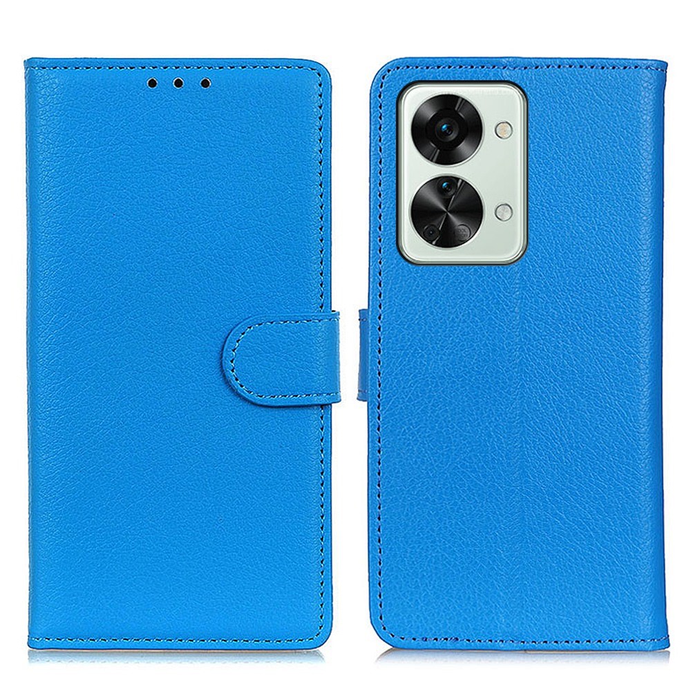  OnePlus Nord 2T 5G Fodral Litchi Läder Blå