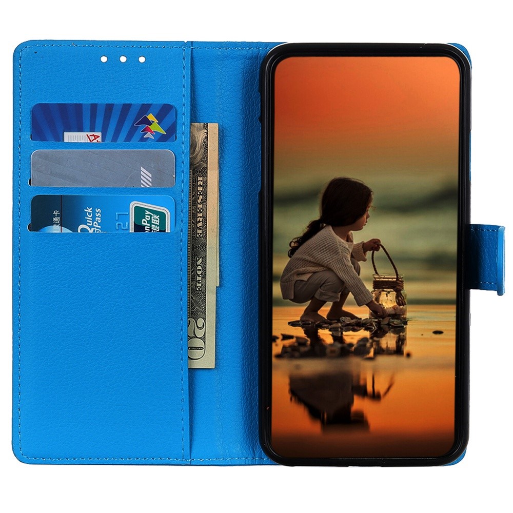  OnePlus Nord 2T 5G Fodral Litchi Läder Blå