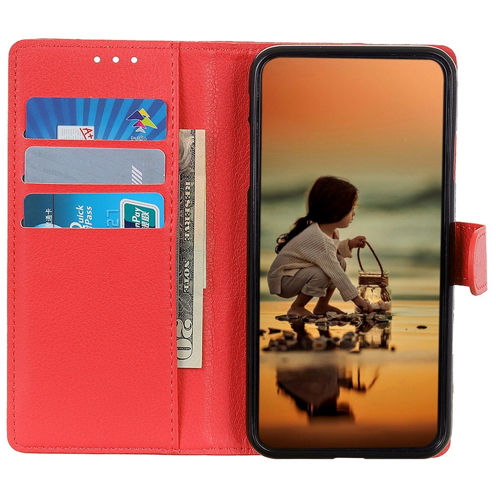  OnePlus Nord 2T 5G Fodral Litchi Läder Röd