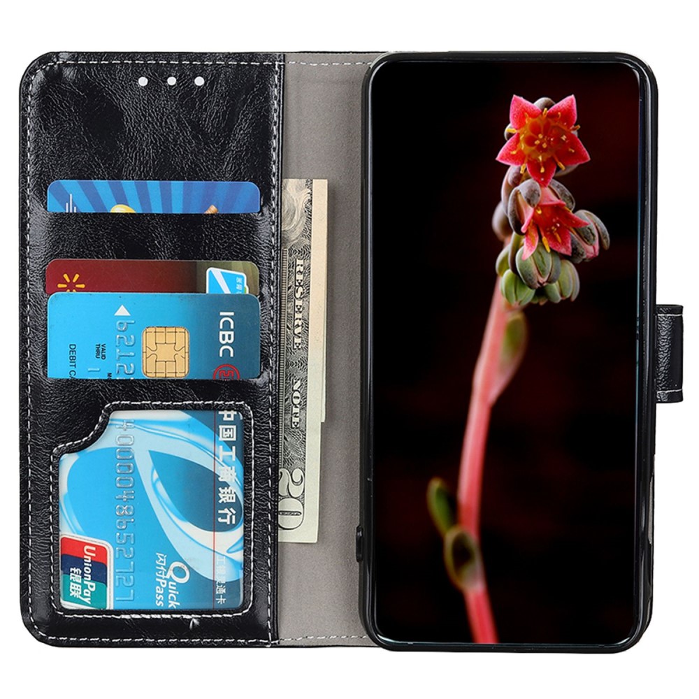  OnePlus Nord 2T 5G Fodral Crazy Horse Läder Svart