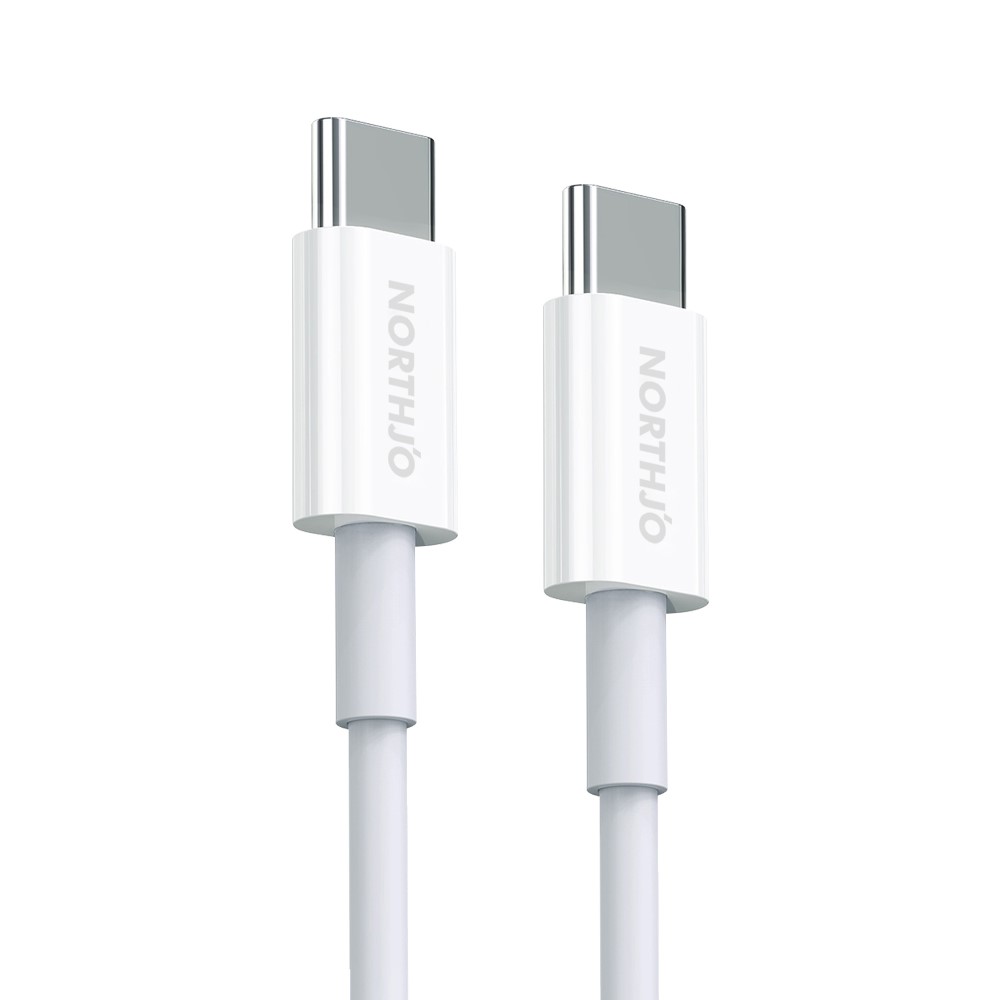 NORTHJO NORTHJO 2m 100W PD USB-C - USB-C Snabbladdnings Kabel Vit