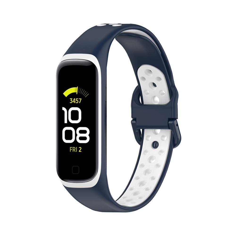  Samsung Galaxy Fit 2 SM-R220 Armband Ihåligt Silikon Mörk Blå/Vit